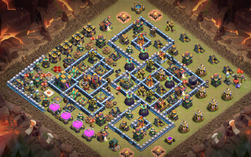 Town Hall 14 Hybrid Base layout by MasManik