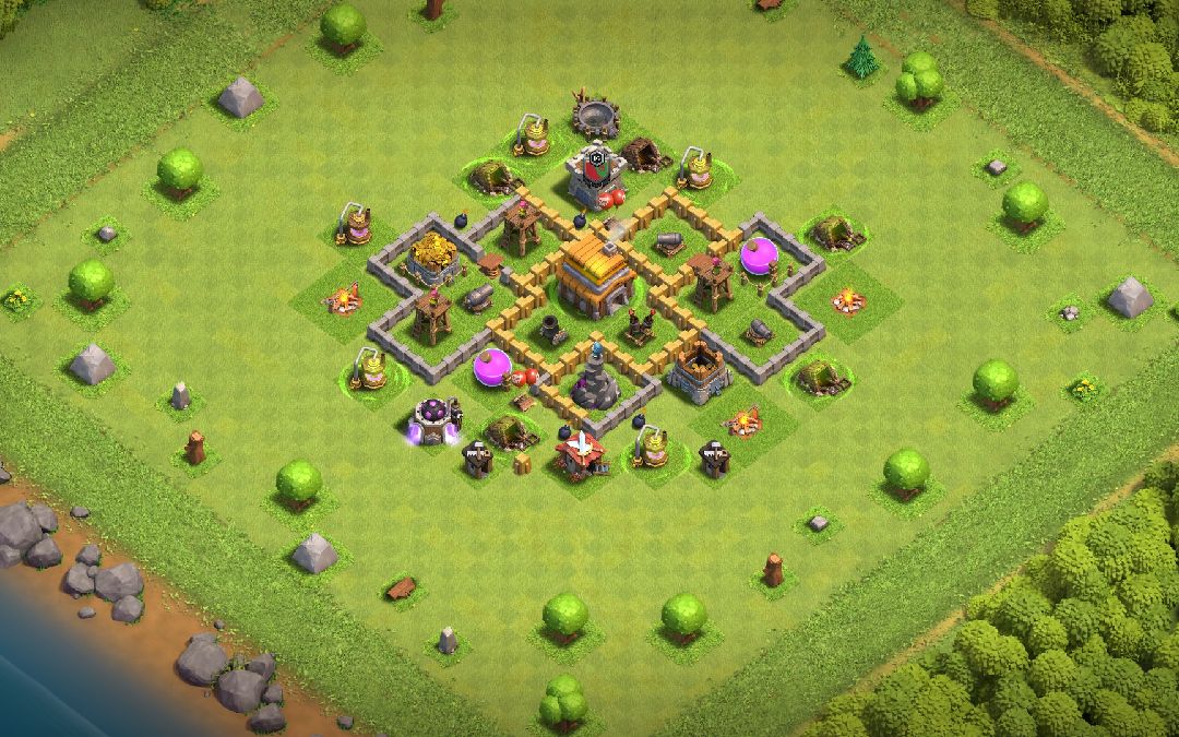 Town Hall 5 Trophy Base layout by SONU