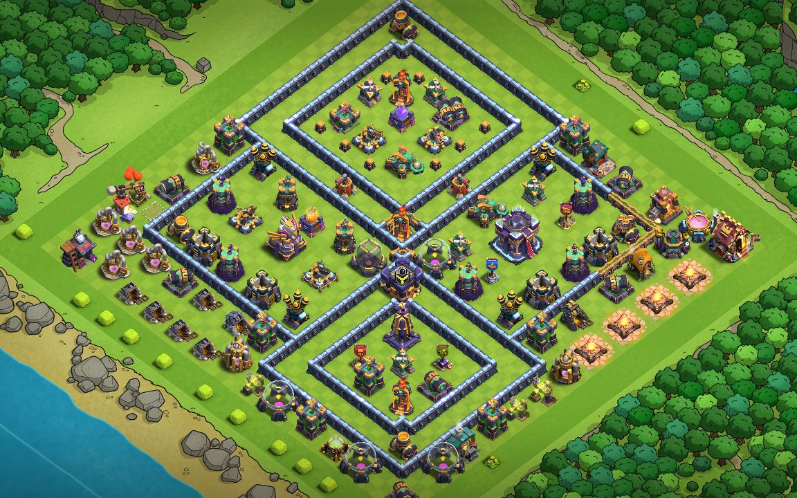 Town Hall 15 Hybrid Base layout by Clever Badger