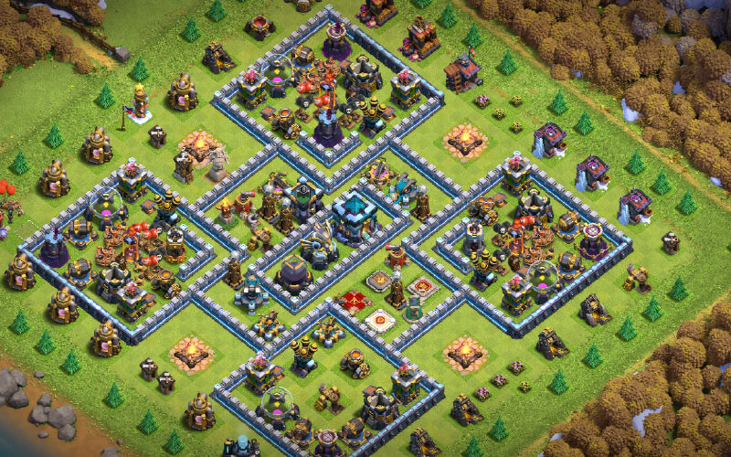 Town Hall 13 Trophy Base layout by Smile