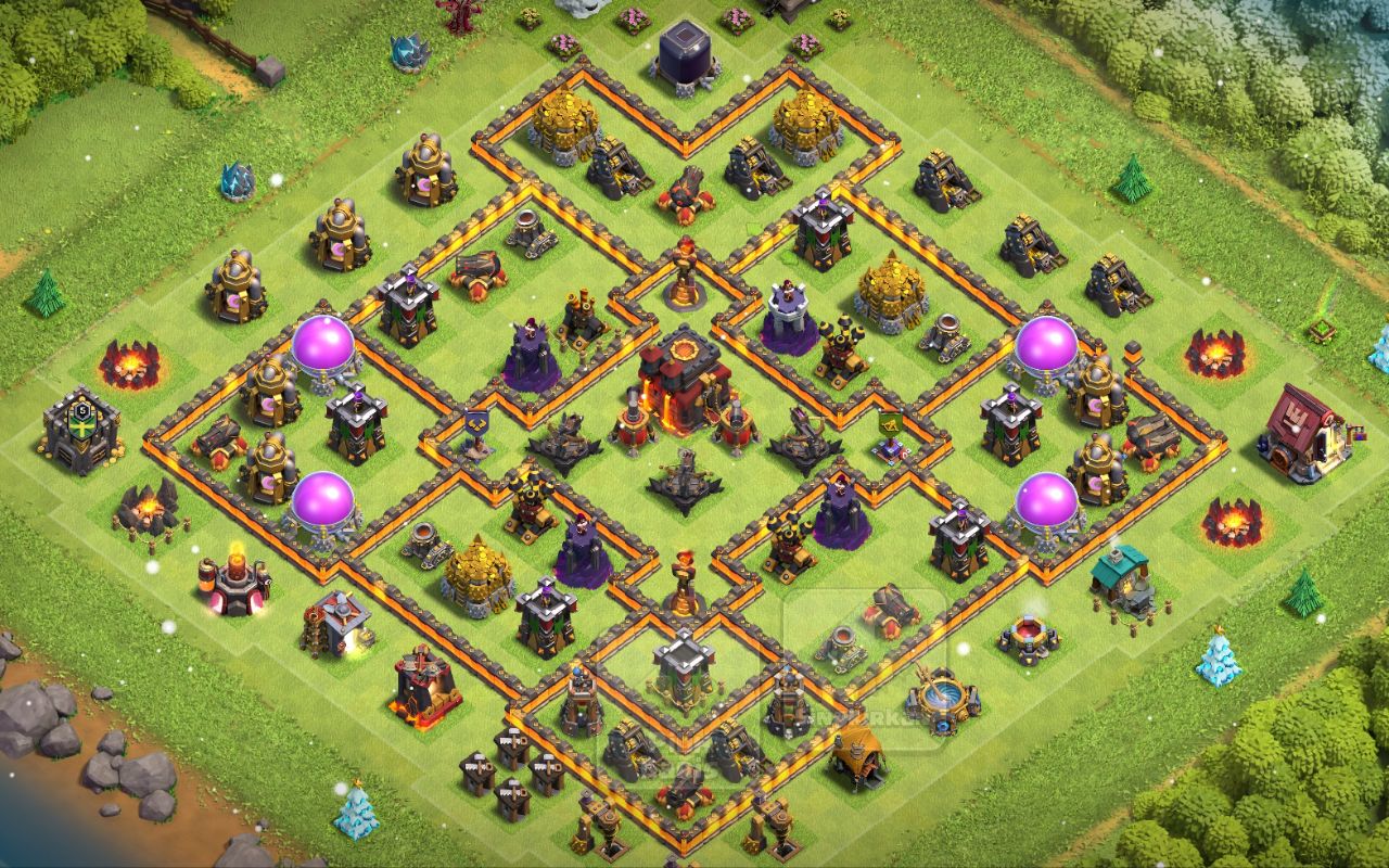 Town Hall 10 Trophy Base layout by Zyynh base