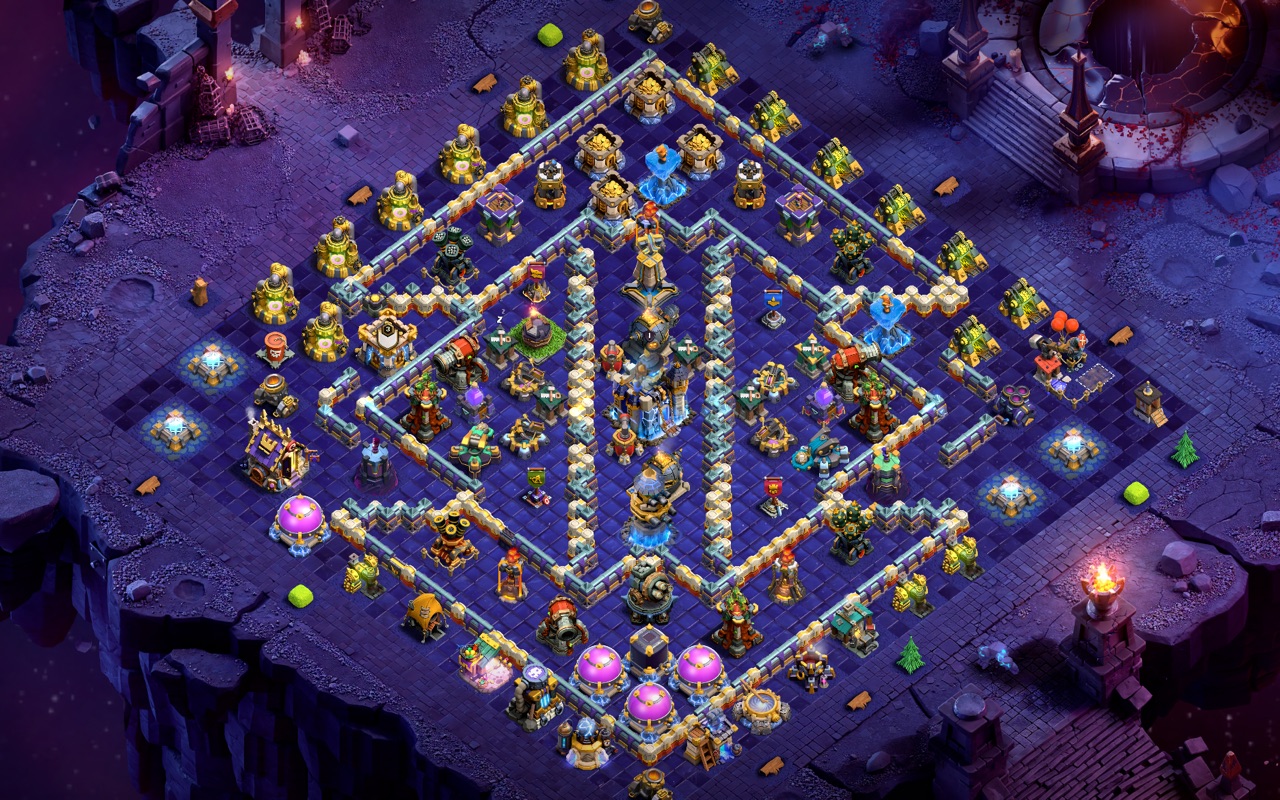 Town Hall 18 Hybrid Base layout by Sn0w0wl