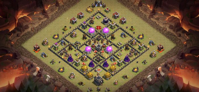 Town Hall 9 War Base layout by Thanatos