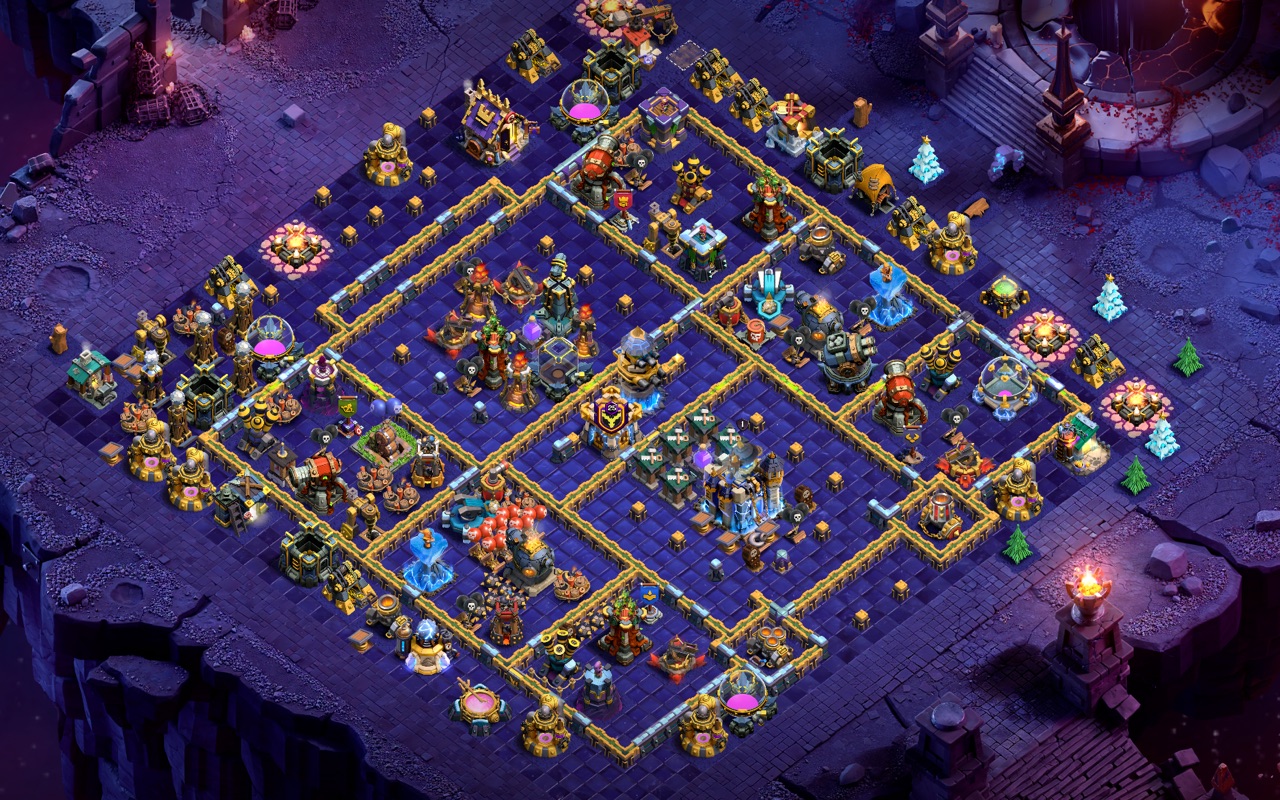 Town Hall 18 Hybrid Base layout by Sn0w0wl