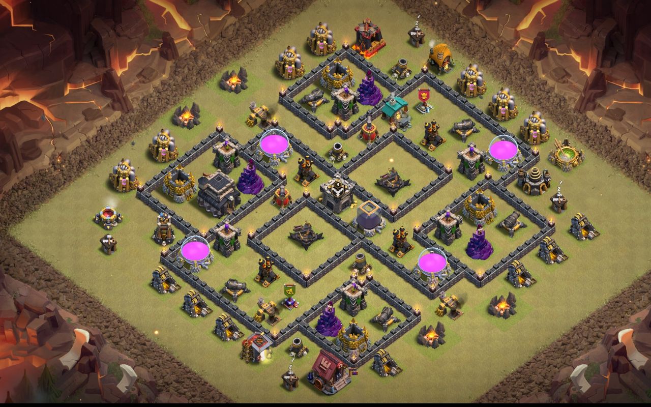 Town Hall 9 War Base layout by PRIAIDAMAN77D