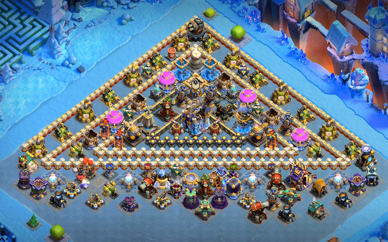Town Hall 18 Hybrid Base layout by Sn0w0wl