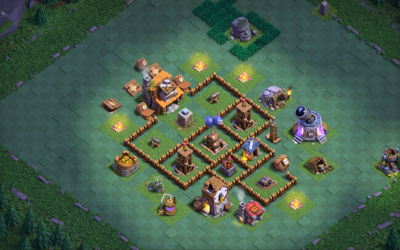 Builder Hall 4 Builder Base layout by Cosmic Ghost