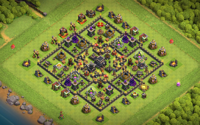 Town Hall 9 Hybrid Base layout by ALOKOZAY KHAN