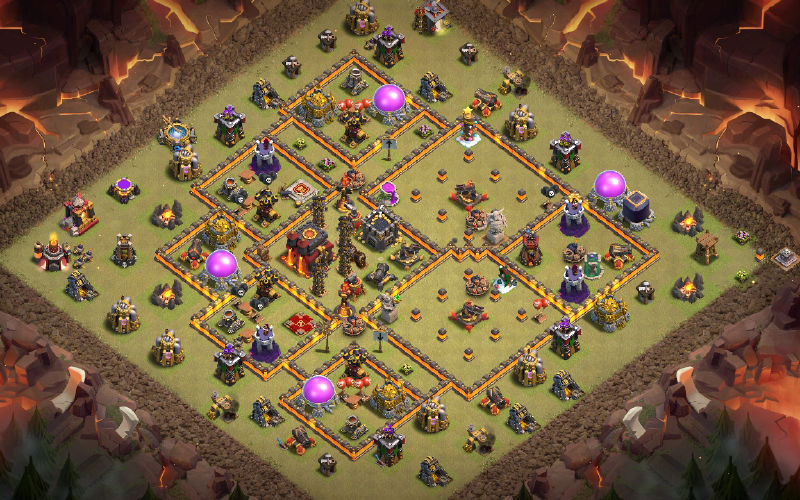Town Hall 10 War Base layout by SUPER CELL (original)
