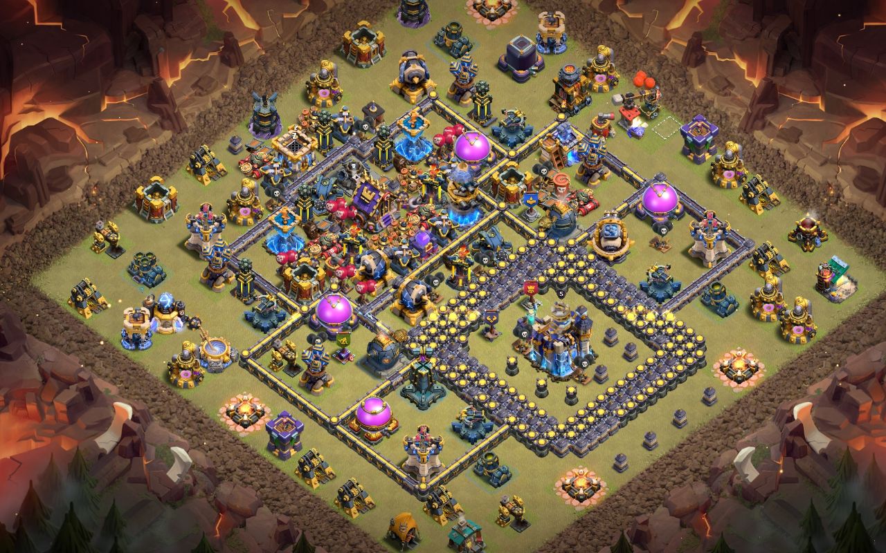 Town Hall 18 Trophy Base layout by Bj Raihan