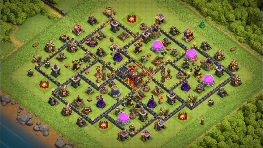Town Hall 10 Hybrid Base layout by TReX