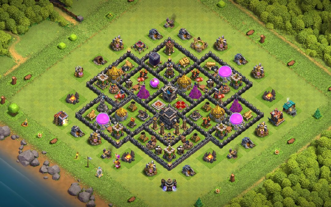 Town Hall 9 Trophy Base layout by Nischal