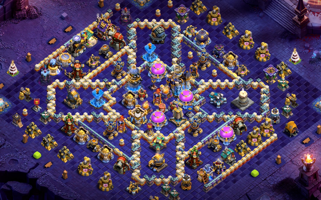 Town Hall 18 Hybrid Base layout by Sn0w0wl
