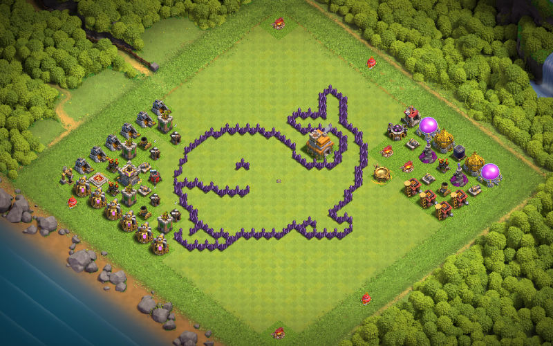 Town Hall 7 Fun Base layout by @Scarlett08