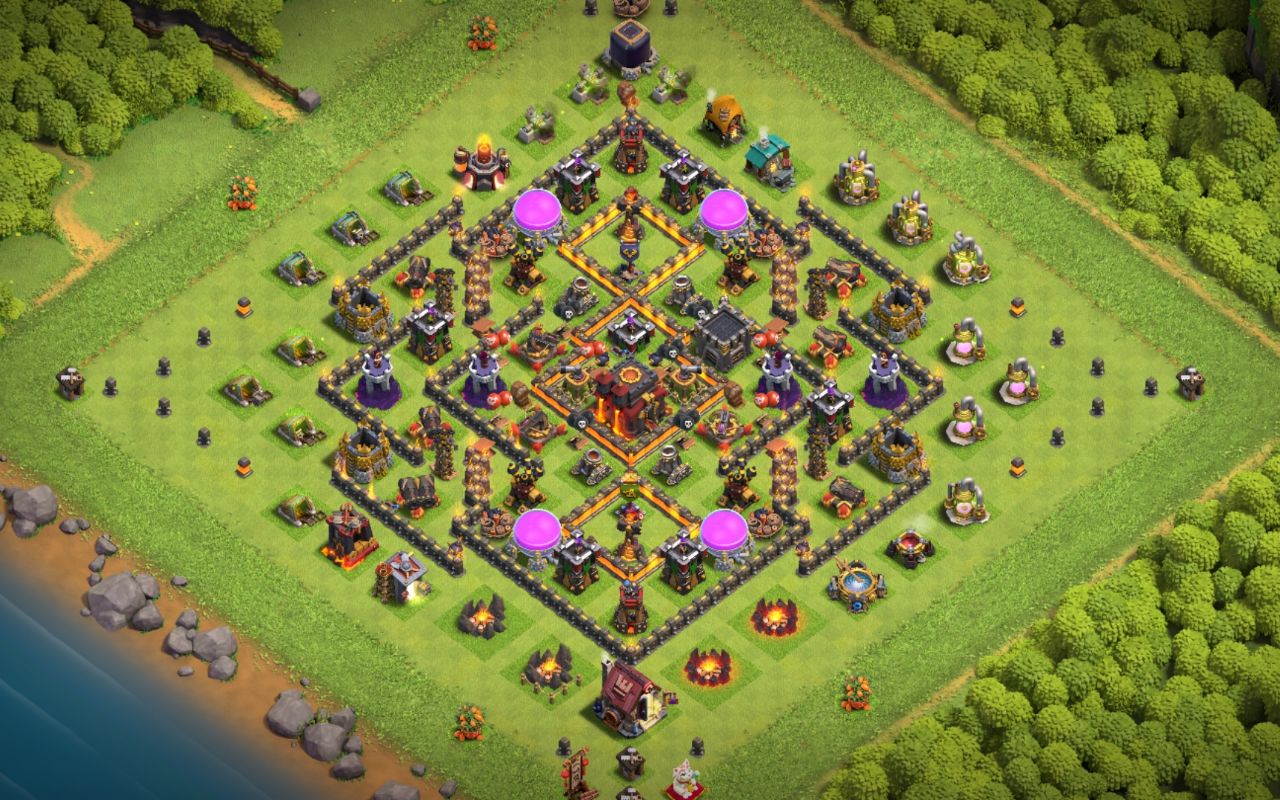 Town Hall 10 Trophy Base layout by A R A T U N E