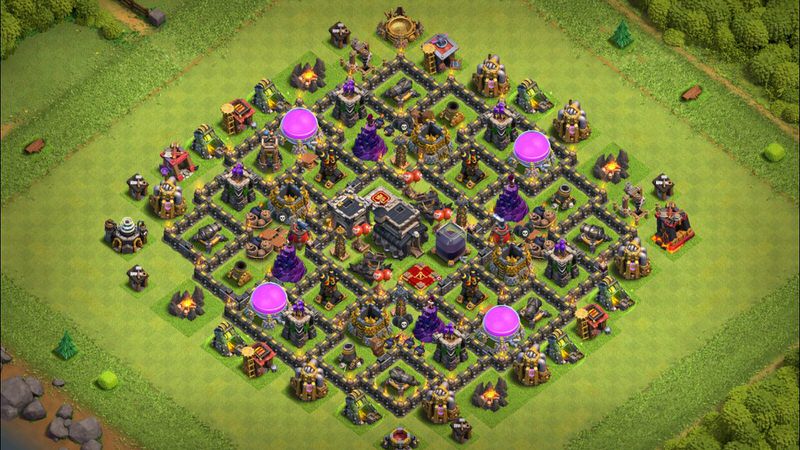 Town Hall 9 Hybrid Base layout by TReX