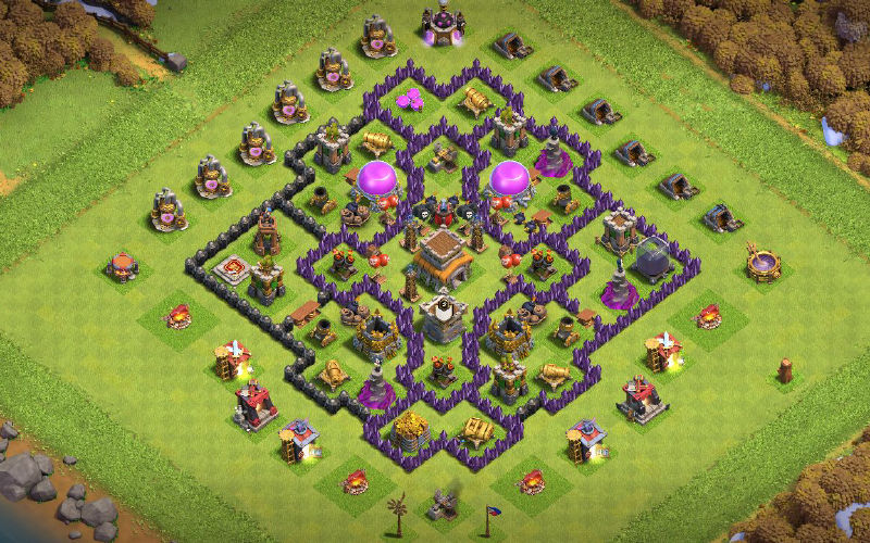 Town Hall 8 Trophy Base layout by Mikuno_!)