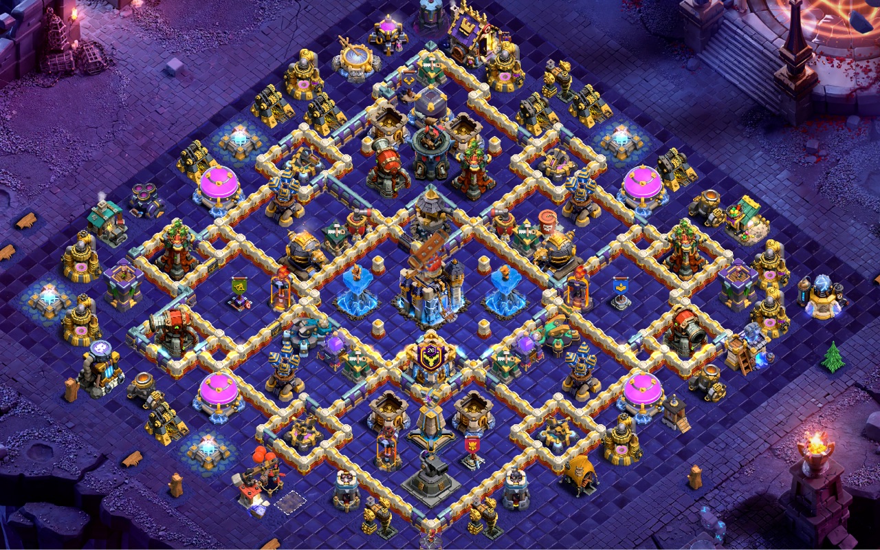 Town Hall 18 Hybrid Base layout by Sn0w0wl