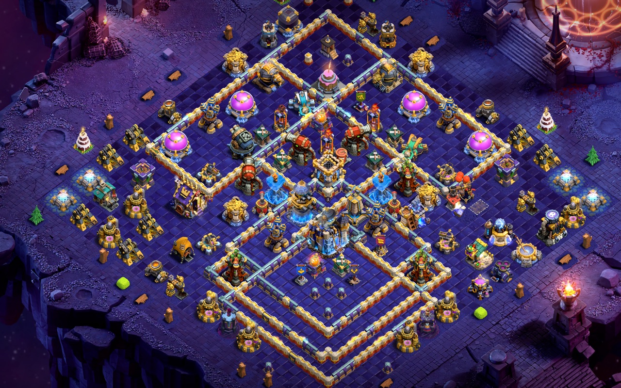 Town Hall 18 Hybrid Base layout by Sn0w0wl