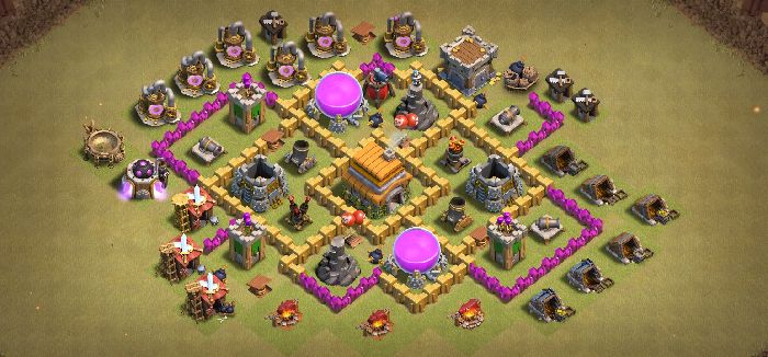 Town Hall 6 Trophy Base layout by TakeruPlays