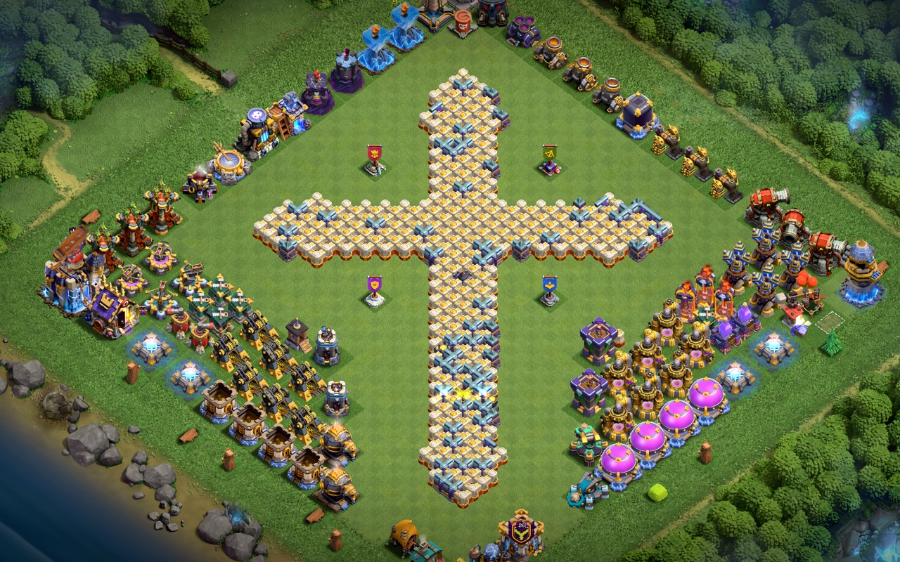 Town Hall 18 Fun Base layout by Sn0w0wl
