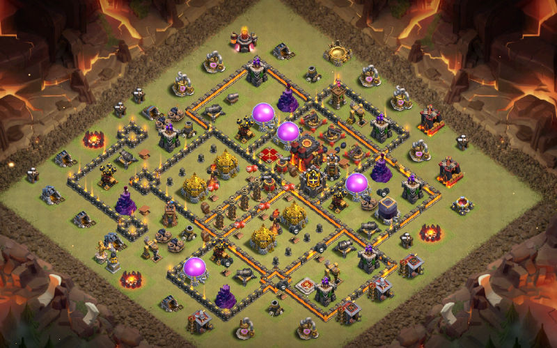 Town Hall 10 War Base layout by acid.