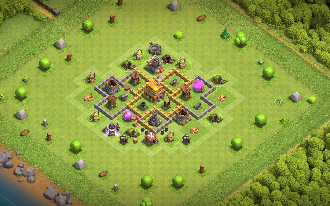 Town Hall 5 Trophy Base layout by SONU