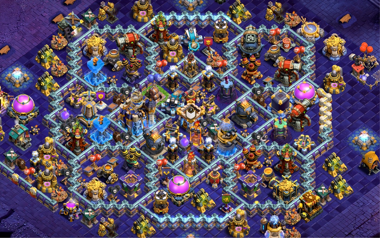 Town Hall 18 Hybrid Base layout by Sn0w0wl