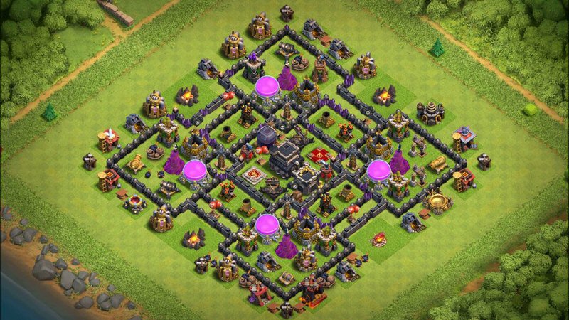 Town Hall 9 Hybrid Base layout by TReX