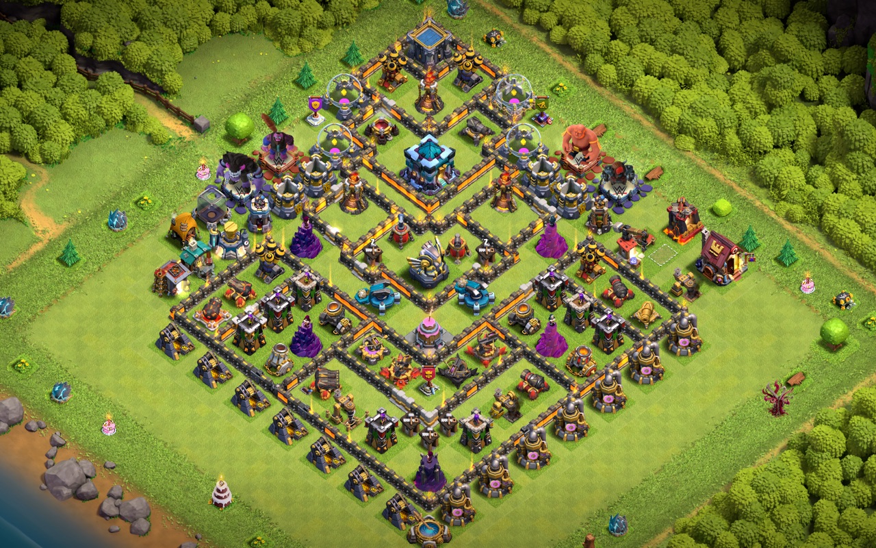 Town Hall 13 Hybrid Base layout by Sn0w0wl