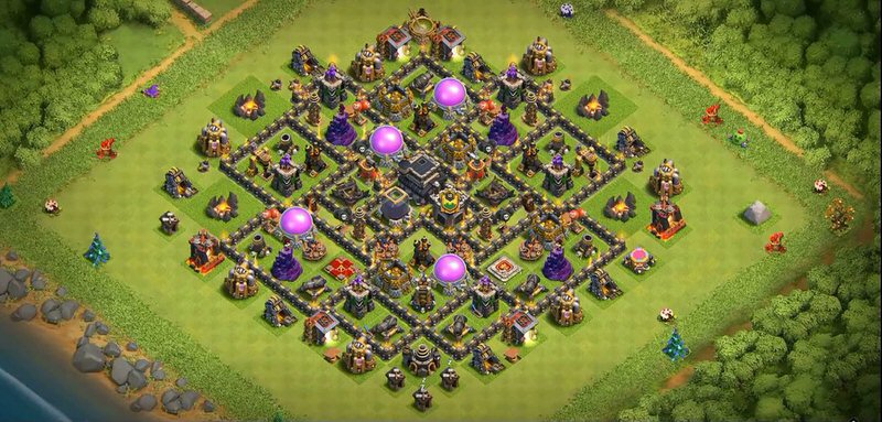 Town Hall 9 Hybrid Base layout by TReX