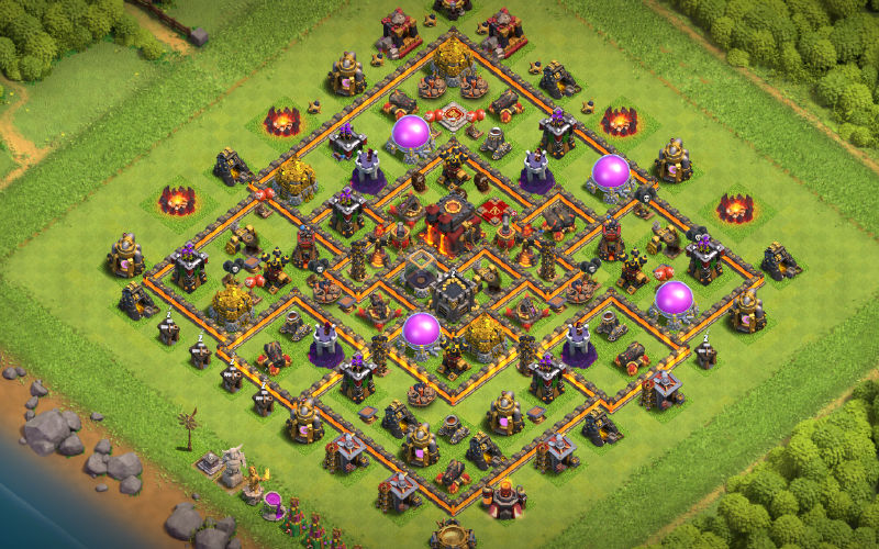 Town Hall 10 War Base layout by Kokz.