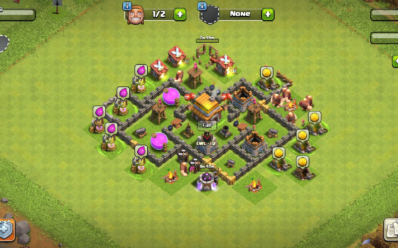 Town Hall 5 Trophy Base layout by Moreland