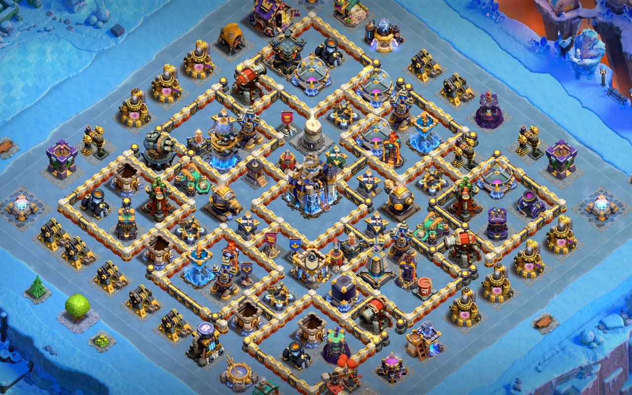 Town Hall 18 Hybrid Base layout by Sn0w0wl