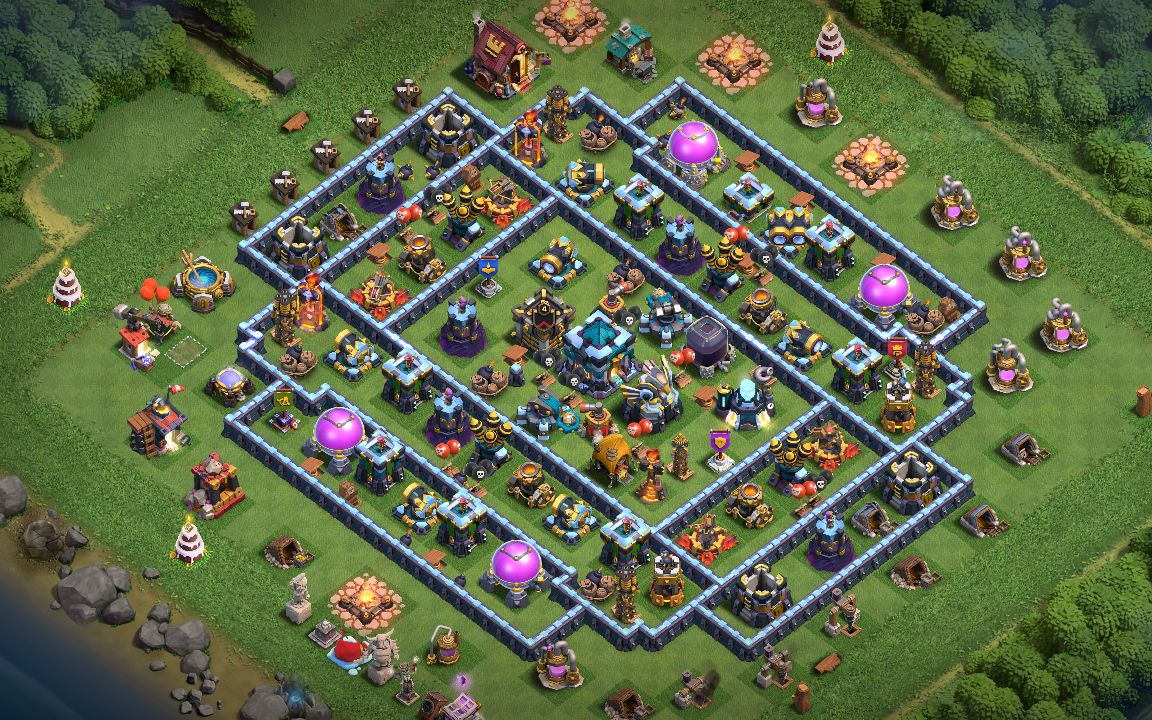 Town Hall 13 Trophy Base layout by Ameer