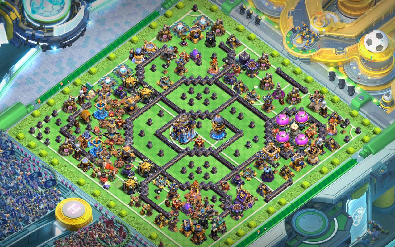 Town Hall 18 Trophy Base layout by Shakil Ahmed