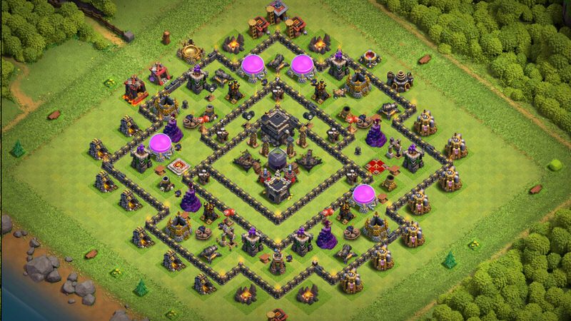 Town Hall 9 Trophy Base layout by TReX