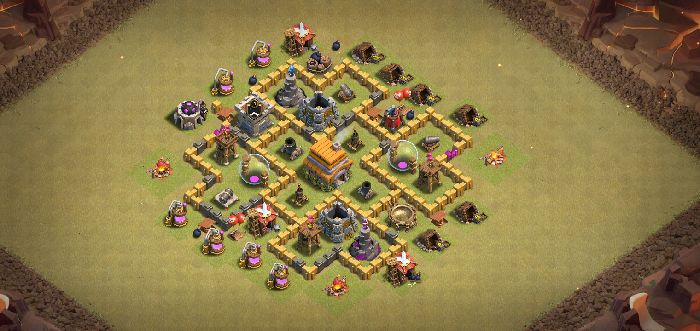 Town Hall 6 War Base layout by dark with clash