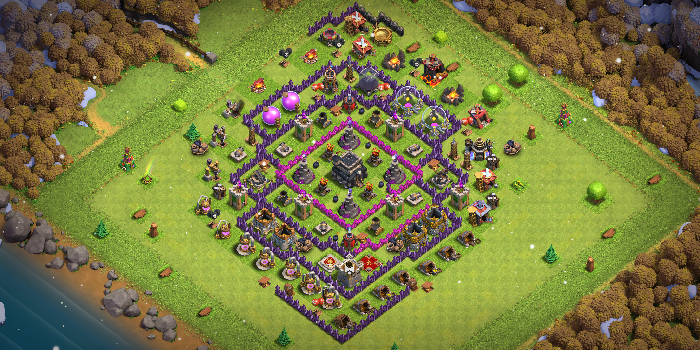 Town Hall 9 Trophy Base layout by Ong Baki