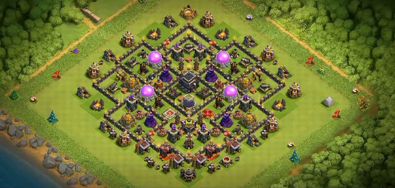Town Hall 9 Hybrid Base layout by TReX