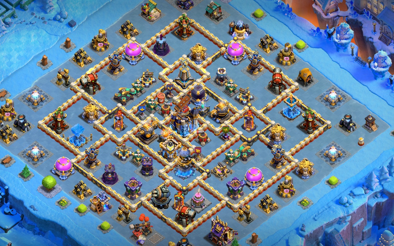 Town Hall 18 Hybrid Base layout by Sn0w0wl