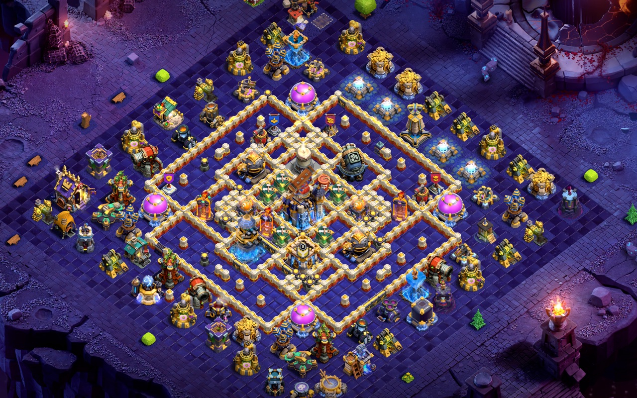Town Hall 18 Hybrid Base layout by Sn0w0wl