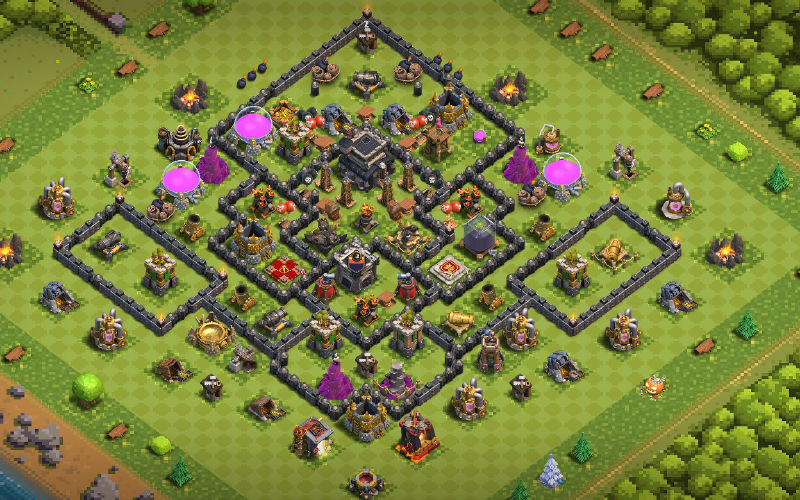 Town Hall 9 Trophy Base layout by Burger⚔