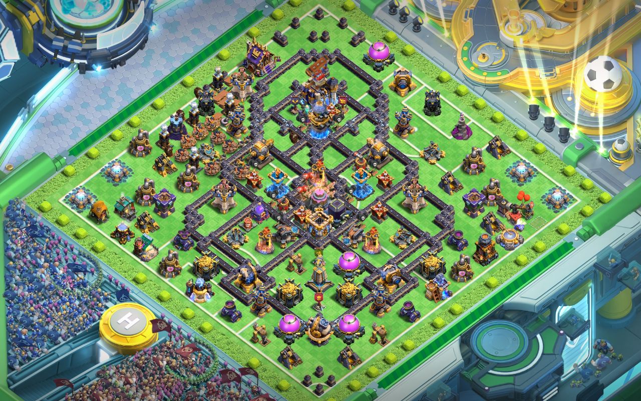 Town Hall 18 Trophy Base layout by Shakil Ahmed