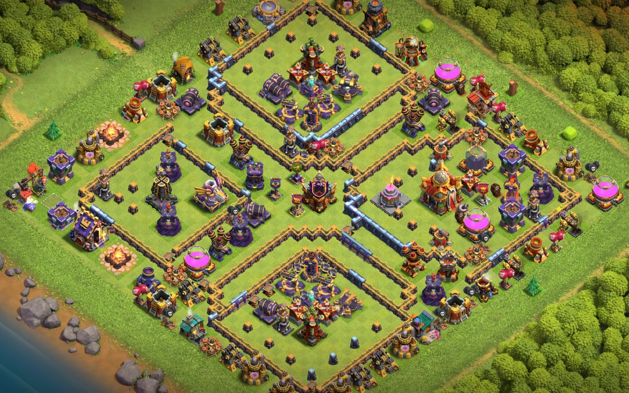 Town Hall 16 Trophy Base layout by Nalia TH 16 ESP
