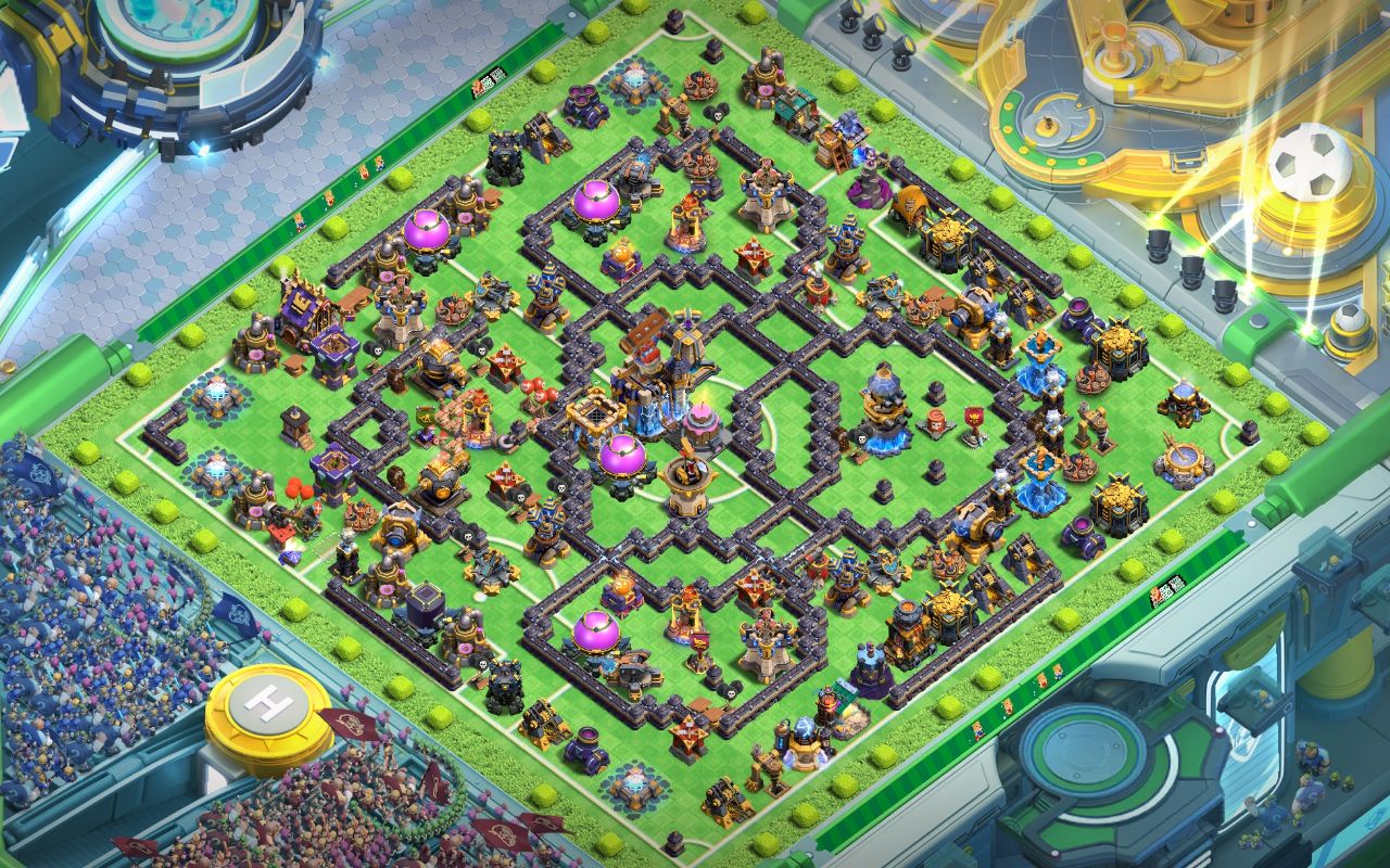 Town Hall 18 Trophy Base layout by Shakil Ahmed