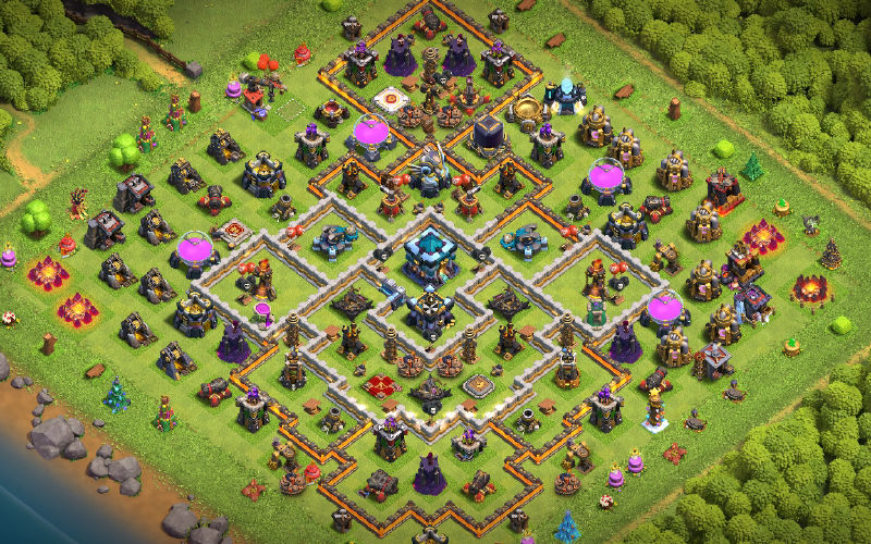 Town Hall 13 Trophy Base layout by Abang