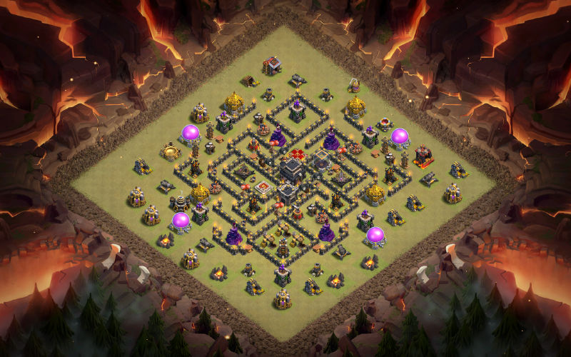 Town Hall 9 War Base layout by Setzer