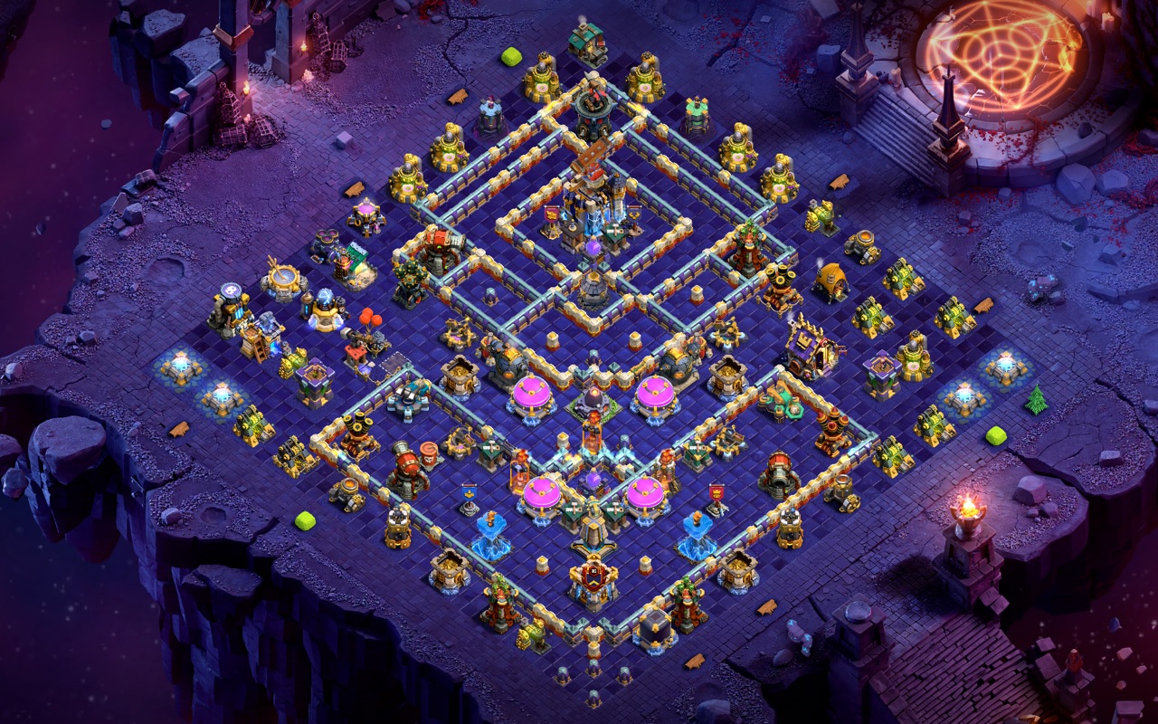 Town Hall 18 Hybrid Base layout by Sn0w0wl