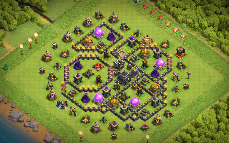 Town Hall 9 Farming Base layout by @Scarlett08